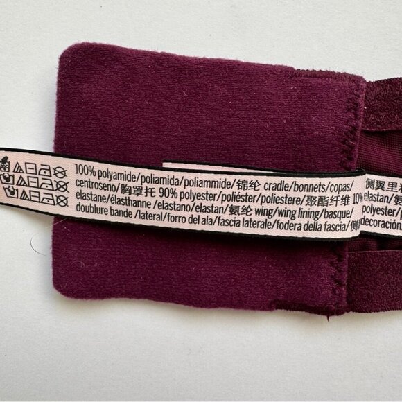 Victoria's Secret Dream Angels Lined Demi Lace Crushed Velvet Purple Sz 36DDD - Picture 4 of 14